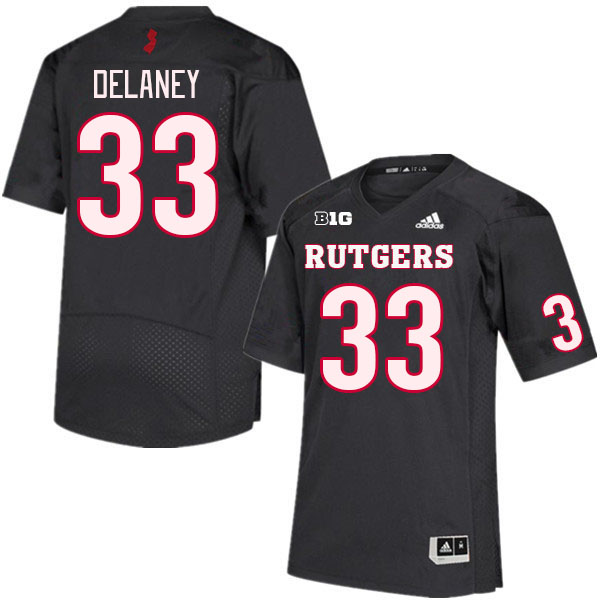 Men #33 Donovan Delaney Rutgers Scarlet Knights College Football Jerseys Stitched Sale-Black